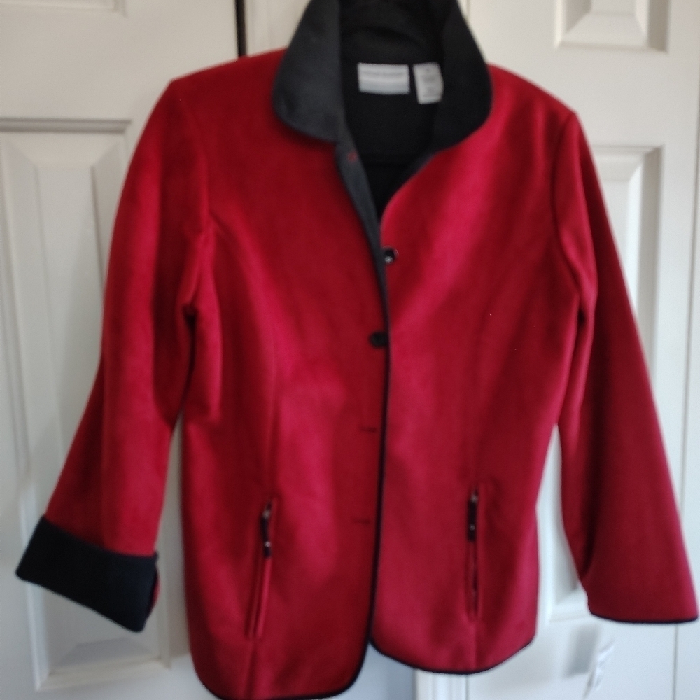 Alfred Dunner Shelburne Falls Red Black Trim Jacket 6P